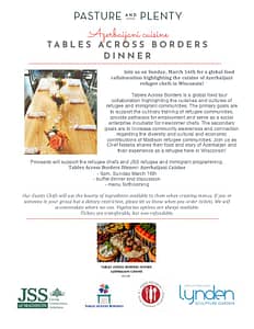 Tables Across Borders - Madison @ Pasture and Plenty